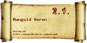 Mangold Veron névjegykártya